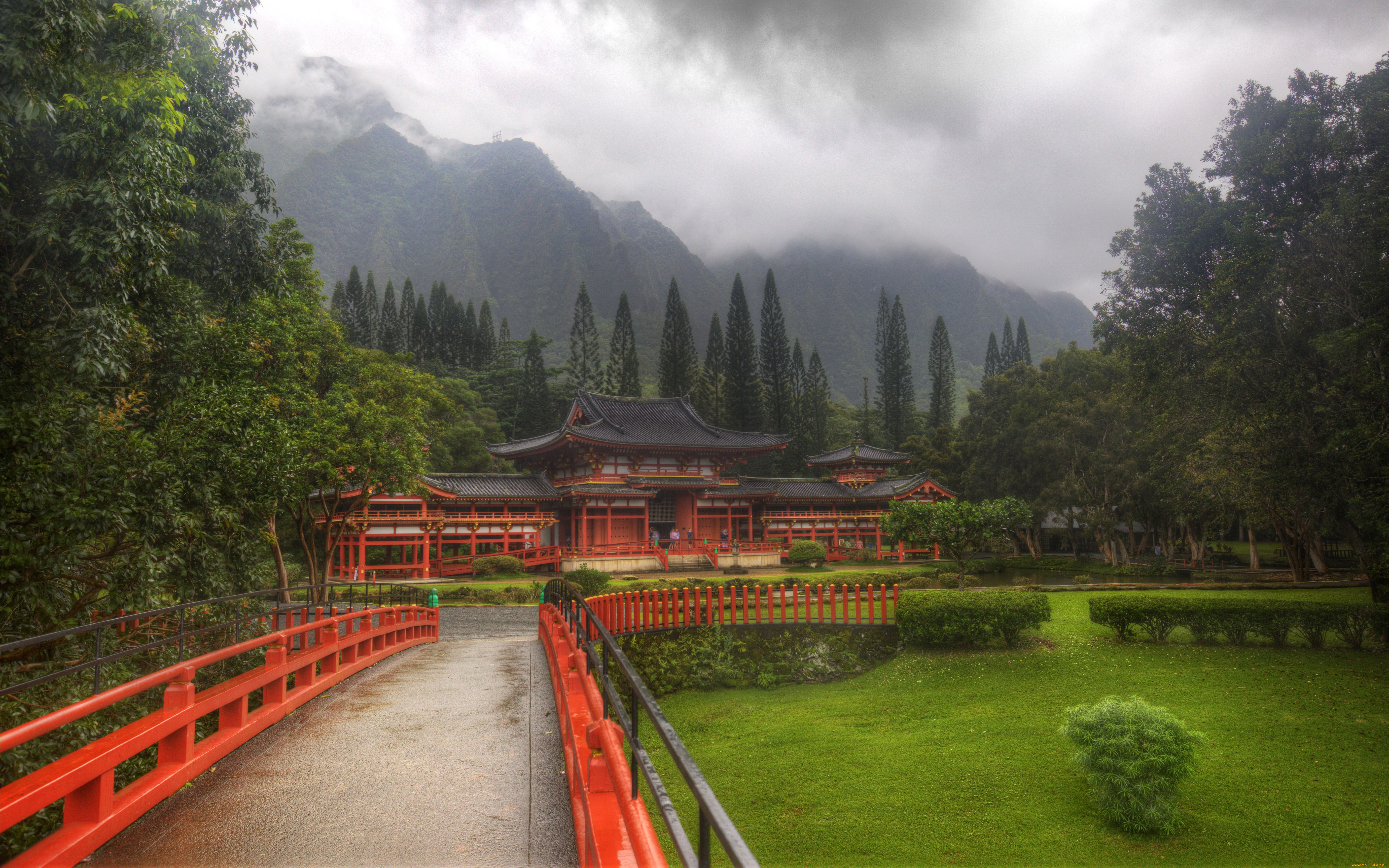 Бедо. Храм бёдо-ин Гавайи США. Красивые картинки. Temple Hawaii Byodo-in. Byodo-in (Hawaii).